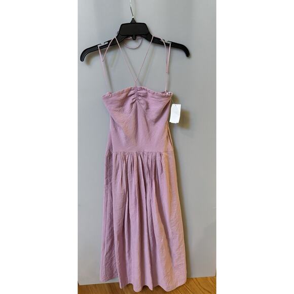 VINCE Halter Midi Women’s Dress PETAL PINK size XS $445.00 MSRP - Picture 4 of 6